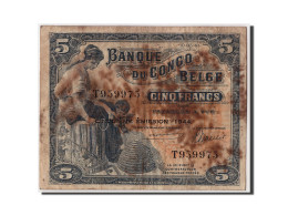 Billet, Congo Belge, 5 Francs, 1944, 1944-03-10, TB - Bank Belg. Kongo