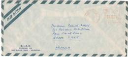 ARGENTINA - 1990 - Air Mail - EMA, Red Cancel 04800 - Viaggiata Da Buenos Aires Per Lille, France - Vignettes D'affranchissement (Frama)