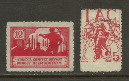 Poland Polska Charity Wohlfahrt 2 Stamps - Labels