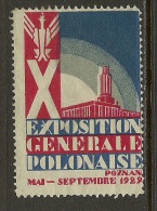 Reklamemarke 1929 Exposition Generale Polonaise In Poznan MNH - Viñetas