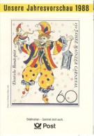 BRD Bonn Deutsche Bundespost Unsere Jahresvorschau 1988 Abbildung Mi. 1349 150 Jahre Karneval Mainz - Administrations Postales