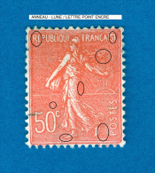 VARIÉTÉS FRANCE 1926 N° 199 SEMEUSE   LIGNÉE 50 C  DOS CHARNIÈRE OBLITÉRÉ ARTHUR MAURY 20.00 € - Gebraucht