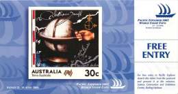 Pacific Explorer 2005 World Stamp Expo  Sydney  Postcard And Entrance Ticket  Unused - Brieven En Documenten