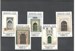 1985-Libya-Libye/Mosque Entrances-Portes De Mosquées/Complete Set 5 Stamps-MNH**- Bande Neuve ** - YT 1593/97 - MI 1591/ - Moskeeën En Synagogen