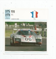 Fiche Illustrée , Automobile , Voitures De Course , Edito-service , France , 1976/1978 , WM , P76 - Cars