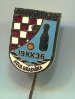 Bowling -  NOVA GRADISKA, Croatia, Vintage Pin  Badge, Enamel - Bowling