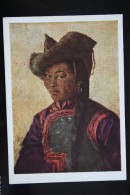 Mongolia.  "Woman In A National Costume" By Stroganov   - Old Postcard 1966 - Mongolia