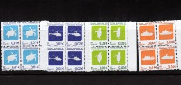 TAAF   2015  -- Série Courante En Bloc De 4 : TORTUE VERTE / HELICOPTERE / MANCHOT / MARION DUFRESNE  --   3° Tirage - Unused Stamps