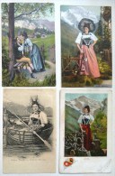 CPA Lot 4x Photo Litho PRECURSEUR Femme Couple Folklore ALLEMAGNE Bern Bernois Bernerin Voyagé Voir Photos - Collections & Lots