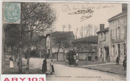 87 -Hte.Viene _Saint -Junien_ Le Boulevard Pés De La Poste(  Voiture Cheval Et Son Coche - Saint Junien