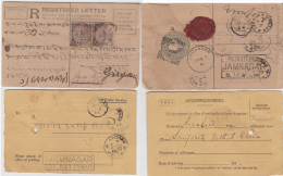 India  1891  QV Redistered Postal Stationary Envelope Registered  JAMNAGAR   # 83391  Inde  Indien - 1858-79 Kolonie Van De Kroon