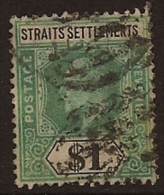 STRAITS SETTLEMENT 1902 $1 KE VII SG 119 U RB13 - Straits Settlements