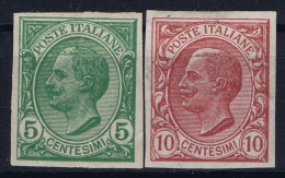 Italia: 1906  Sa 81e + 82e   , Mi Nr 88u + 89 U, MH/* Non Dentellatie Imperforated - Mint/hinged