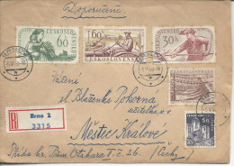 Lettre De Brno Timbres 839, 1068, 1081, 1082, 1083 - Briefe U. Dokumente