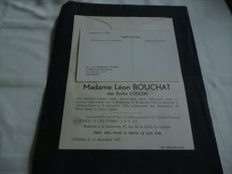 LDM-2 LC118 Lettre De Mort Emilia LOSSON BOUCHAT Bouffioulx 1890 Châtelet Sarte 1952 BERNY LEPAGE BAUDELET BIRON MICHAUX - Tickets