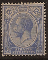 STRAITS SETTLEMENT 1921 12c KGV SG 232 HM RG272 - Straits Settlements