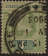 STRAITS SETTLEMENTS 1902 1c KEVII SG 110a U WW29 - Straits Settlements