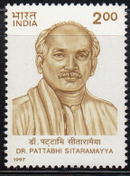 India MNH 1997, Bhogaraju Pattabhi Sitaramavya, Health, Medicine, Politican, Patriot, Journalism - Unused Stamps