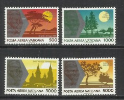 VATICANO VATIKAN VATICAN 1990 AEREA AIR MAIL VIAGGI DEL PAPA GIOVANNI PAOLO II POPE JOHN PAUL TRPS 1989 SERIE SET MNH - Airmail