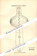 Original Patent - Hermann Böhle In Berlin , 1886 , Corset , Korsett !!! - Lingerie
