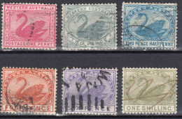 Western Australia 1890/93 - Swan - Mi 34-37,39,40 - Perf 14 - Used - Oblitérés