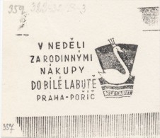 J1273 - Czechoslovakia (1945-79) Control Imprint Stamp Machine (R!): On Sunday Shopping For Family To "White Swan" - Probe- Und Nachdrucke