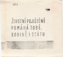 J1286 - Czechoslovakia (1945-79) Control Imprint Stamp Machine (R!): Life Assurance Helps You, The Family And The State - Proofs & Reprints