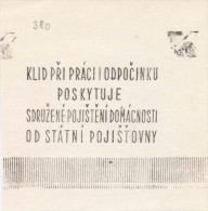 J1306 - Czechoslovakia (1945-79) Control Imprint Stamp Machine (R!): Calm At Work Provides Household Insurance - Probe- Und Nachdrucke