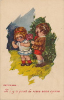 ENFANTS - Jolie Carte Fantaisie Enfants "PROVERBE - Il N'y A Pas De Roses Sans épines "signée CASTELLI - Castelli