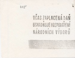 J1340 - Czechoslovakia (1945-79) Control Imprint Stamp Machine (R!): Tax Paid On Time Facilitates Management Of Natio... - Probe- Und Nachdrucke