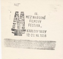 J1434 - Czechoslovakia (1945-79) Control Imprint Stamp Machine (R!): IX. International Film Festival Karlovy Vary 1956 - Probe- Und Nachdrucke