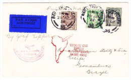 Irland - Zeppelin Südamerikafahrt 1932 LZ127 Brief Von Dublin 28.4.1932 Nach Recife Brasilien Via Berlin-Friedrichshafen - Airmail