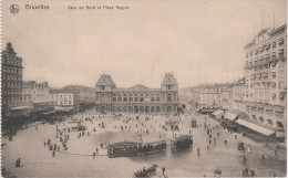 CPA - AK Bruxelles Brüssel Gare Du Nord Place Rogier Bahnhof Railway Station Strassenbahn Tram Tramway Belgien Belgique - Public Transport (surface)