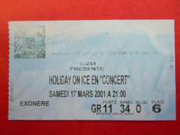 Ticket D'entrée Concert Spectacle Sur Glace Holiday On Ice Orléans - Entradas A Conciertos