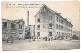 CPA BAZANCOURT CARTE ANIMEE AVEC LE PERSONNEL DE L'USINE 51 MARNE - Bazancourt