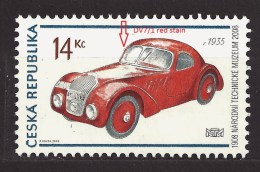 Czech Republic 2008 MNH ** Mi 556 Sc 3383 Sport Car JAWA 750 Plate Flaw, Plattenfehler - Ungebraucht