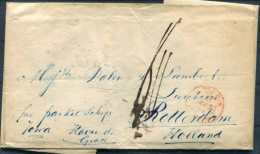 1844 USA New York Transatlantic Entire - Rotterdam Netherlands - …-1845 Vorphilatelie