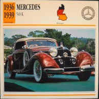 FICHE TECHNIQUE ILLUSTREE De VOITURE AUTOMOBILE ANCIENNE - MERCEDES 540K De 1934 - Parfait Etat - - Cars