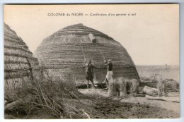 Colonie Du Niger, Confection D´un Grenier à Mil, 1936, Collection Labitte, Envoyée De Niamey - Níger