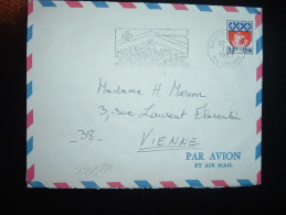 LETTRE PAR AVION TP BLASON DE PARIS 15F CFA SUR 0,30 OBL.MEC.7-1-1967 SAINT-DENIS REUNION + TIMBRES A SURTAXE - Briefe U. Dokumente