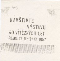 J1558 - Czechoslovakia (1945-79) Control Imprint Stamp Machine (R!): Visit The Exhibition "40 Years Of Victory", 1957 - Probe- Und Nachdrucke
