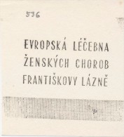 J1644 - Czechoslovakia (1945-79) Control Imprint Stamp Machine (R!): Europe Hospital Female Diseases - Frantiskovy Spa - Ensayos & Reimpresiones