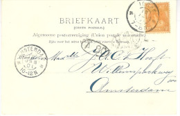 1901 NVPH 56  Op  Ansichtkaart Wilhelmina-Prins Hendrik Van Hoorn Naar Amsterdam - Lettres & Documents