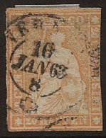 SWITZERLAND 1854 20r SG 50 U KK154 - Usados