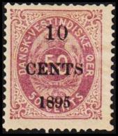 1895. Surcharge. 10 CENTS 1895 On 50 C. Pale Grayviolet Second Print. Scarce. (Michel: 15) - JF128209 - Danish West Indies