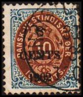 1902. Surcharge. Local, Black Surcharge. 8 CENTS 1902 On 10 C. Blue/brown. Normal Frame... (Michel: 24 A I) - JF128277 - Danish West Indies