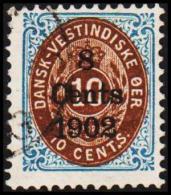 1902. Surcharge. Copenhagen Surcharge. 8 Cents 1902 On 10 C. Blue/brown. Normal Frame. ... (Michel: 26 I (AFA 21z)) - JF - Dänisch-Westindien