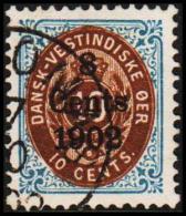 1902. Surcharge. Copenhagen Surcharge. 8 Cents 1902 On 10 C. Blue/brown. Normal Frame. (Michel: 26 I) - JF128168 - Dänisch-Westindien