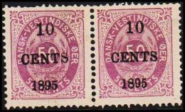1895. Surcharge. 10 CENTS 1895 On 50 C. Violet. Pair With Surcharge Variety: Small And ... (Michel: 15) - JF128222 - Dänisch-Westindien