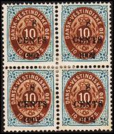 1902. Surcharge. Local, Black Surcharge. 8 CENTS 1902 On 10 C. Blue/brown. Normal Frame. (Michel: 24 A I) - JF128284 - Danish West Indies